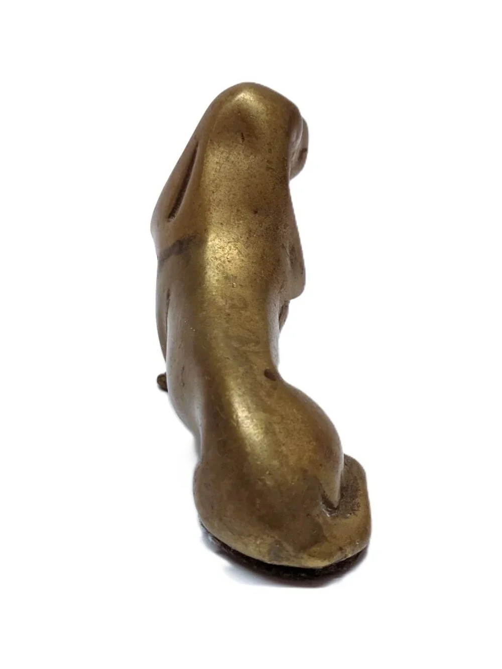 Vintage Brass Basset Hound Figurine Dog Reclining Metal Statue Figure Patina